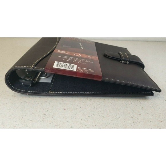 "It's Academic Mini Executive Leather Portfolio Folder, 1"" Ring Dark Brown - Picture 5 of 12